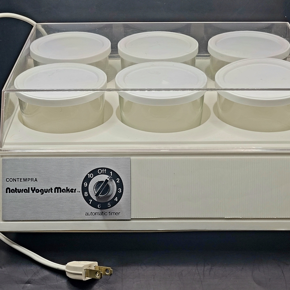 Vintage 1970s Contempra Natural Yogurt Maker Made In USA 6 Jars Tested Working
